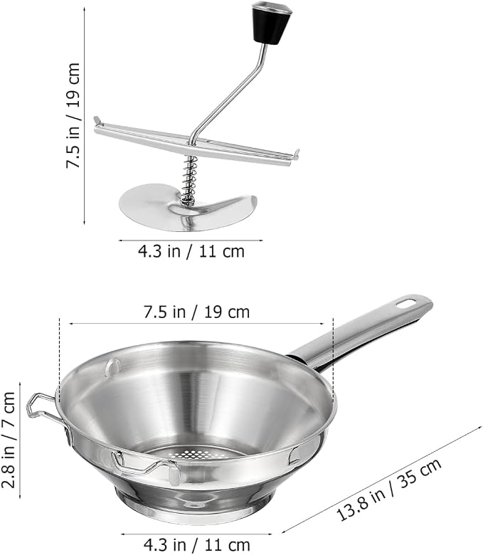 Amosfun Potato Ricer, Stainless Steel Potato Masher, Manual Rotating Potato Ricer, Rice Press for Tomato Sauce, Applesauce, Puree, Mashed Potatoes, Baby Food, Fruit and Vegetables - Image 5