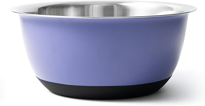 Fox Run Stainless Steel Mixing Bowl, Purple, Large 10.75 Quart Mixing Bowl | Non-Skid Base Keeps The Bowl In Place | Cute Purple Mixing Bowl | Large 10.75 Quart Capacity | Perfect For Salads & Dough by foxrunbrands