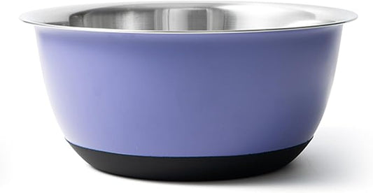 Fox Run Stainless Steel Mixing Bowl, Purple, Large 10.75 Quart Mixing Bowl | Non-Skid Base Keeps The Bowl In Place | Cute Purple Mixing Bowl | Large 10.75 Quart Capacity | Perfect For Salads & Dough by foxrunbrands