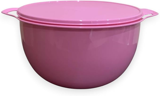 Tupperware Thatsa Mega Bowl Mixing Bowl 42 Cups 10L Pink with Matching Lid by Tupperware