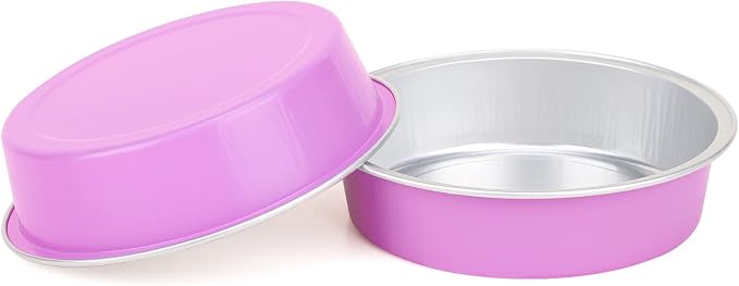 Beasea Disposable Mini Pans with Lids, 100 Pack 4” 8oz Light Pink Aluminum Baking Foil Tins Round Small Tart Container for Individual Cupcake Dessert Muffin Ramekin Cheesecake Quiche Oven Dishes - Image 6