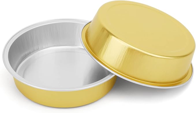 Beasea Disposable Pie Tins 4 Inch, 100 Pack Mini Tart Pans with Lids, 8 Oz Golden Aluminum Pie Pan Tin Tart Pans Round Oven Baking Mini Cake Pan for Pie Tart Quiche - Image 6