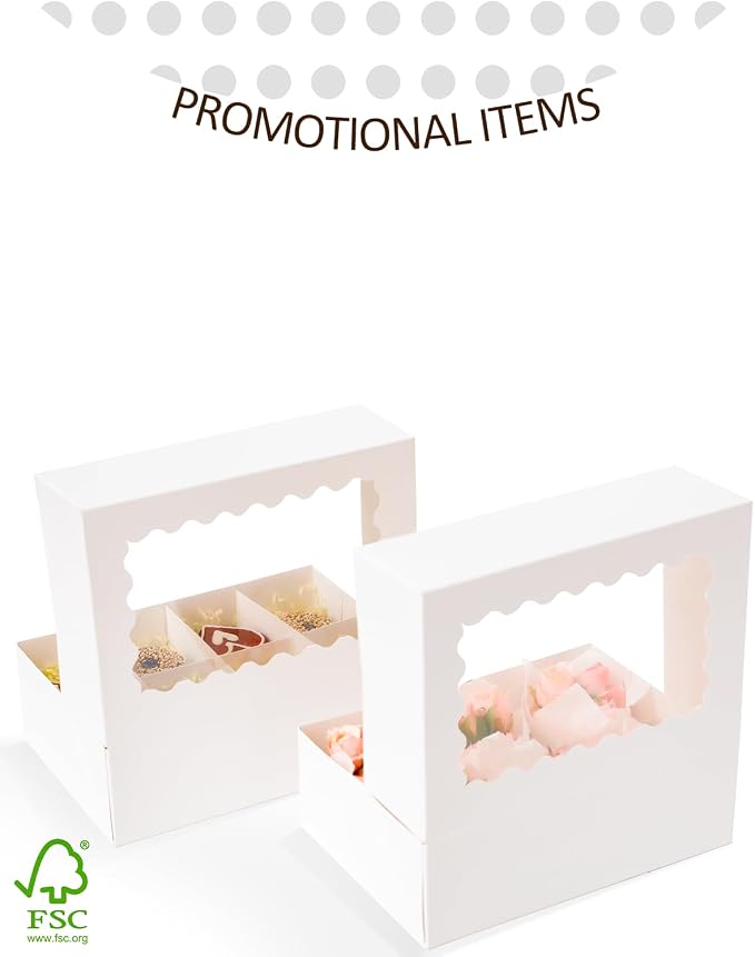 qiqee Auto-pop Up Cupcake Boxes with Window White 100PCS 6 Count Cupcake Box 9.4"x6.1"x3" Cupcakes Carrier, 6 Cupcake Containers - Image 3