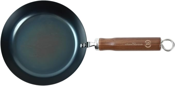 Crafted in Japan. Trusted by Chefs. Japanese Carbon Steel Frying Pan – Precision-Formed, Pre-Seasoned & Lightweight, Chef-Designed for High-Heat Control (7.9 inches) by Unknown