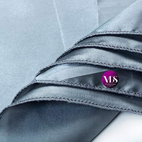 VDS - 75 Pieces | Satin Napkins 20 x 20 Inch Square | Kitchen & Dinner Table Napkins Cloths Handkerchief for Restaurant Bistro Wedding Christmas Birthday Party Dinner Decoration (Light Grey) - Image 3