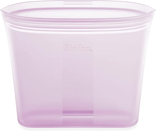 Zip Top Reusable Food Storage Bags | Sandwich Bag [Lavender] | Silicone Meal Prep Container | Microwave, Dishwasher and Freezer Safe | Made in the USA by ZipTop