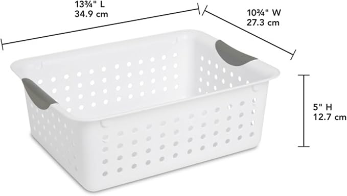 Sterilite Medium Ultra Basket, Open Top Plastic Storage Bin, White, 24-Pack | Classic Storage Organizer Baskets for Countertops, Pantry Shelves, Kitchen Cabinets, Laundry Rooms & Home Offices - Image 2