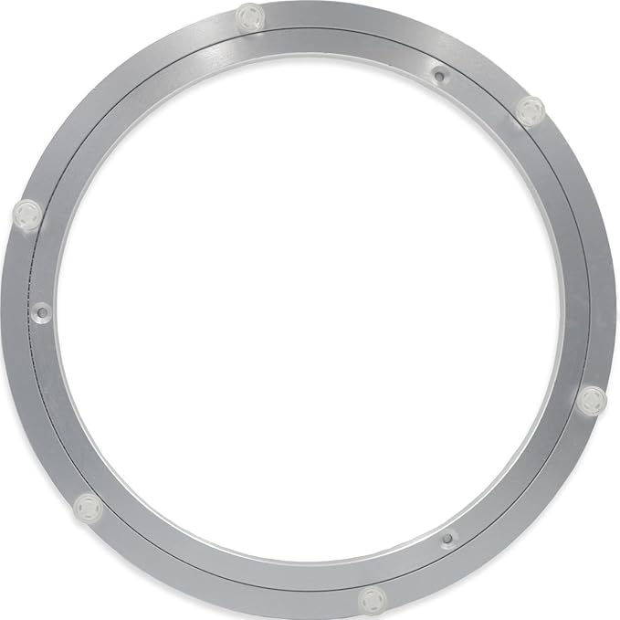 Non-Slip Lazy Susan Bearing Rotating Turntable Bearings Swivel Plate Hardware Aluminum Metal for Dining-Table and Workbench (12 Inchs) …, Silver by Brand