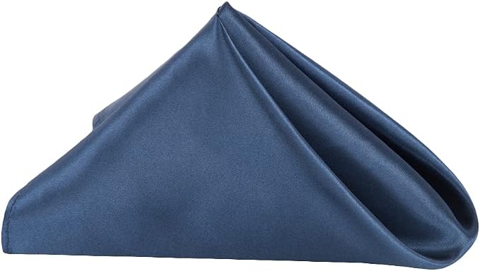 CVL 50 Pk, Satin Napkin 20"x20" Square Edge: Hemmed Material: 100% Polyester - Navy Blue by Unknown