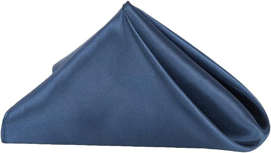 CVL 50 Pk, Satin Napkin 20"x20" Square Edge: Hemmed Material: 100% Polyester - Navy Blue by Unknown