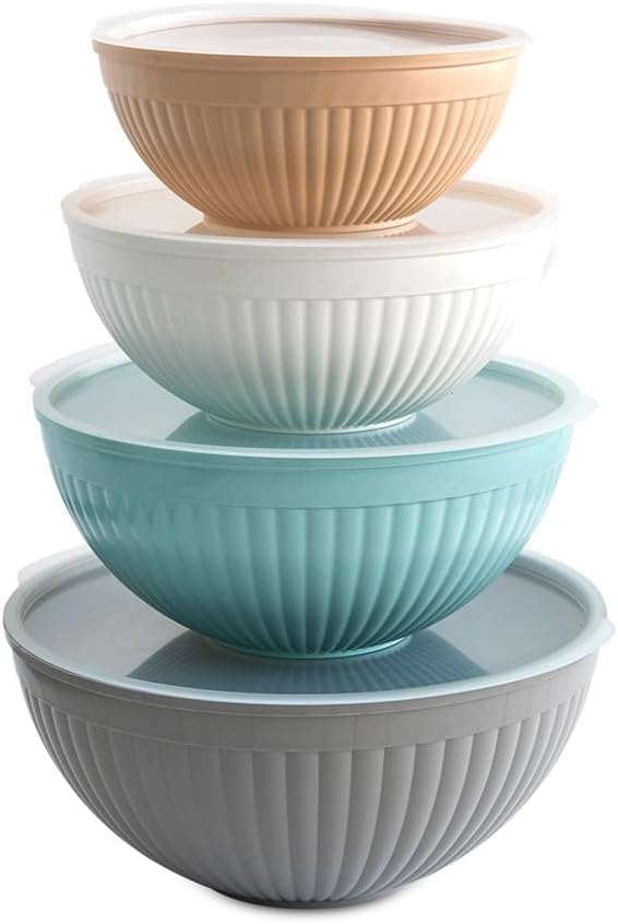 Nordic Ware Prep and Serve Mixing Bowls Set, 8-Piece, Earth-Tones by NordicWare