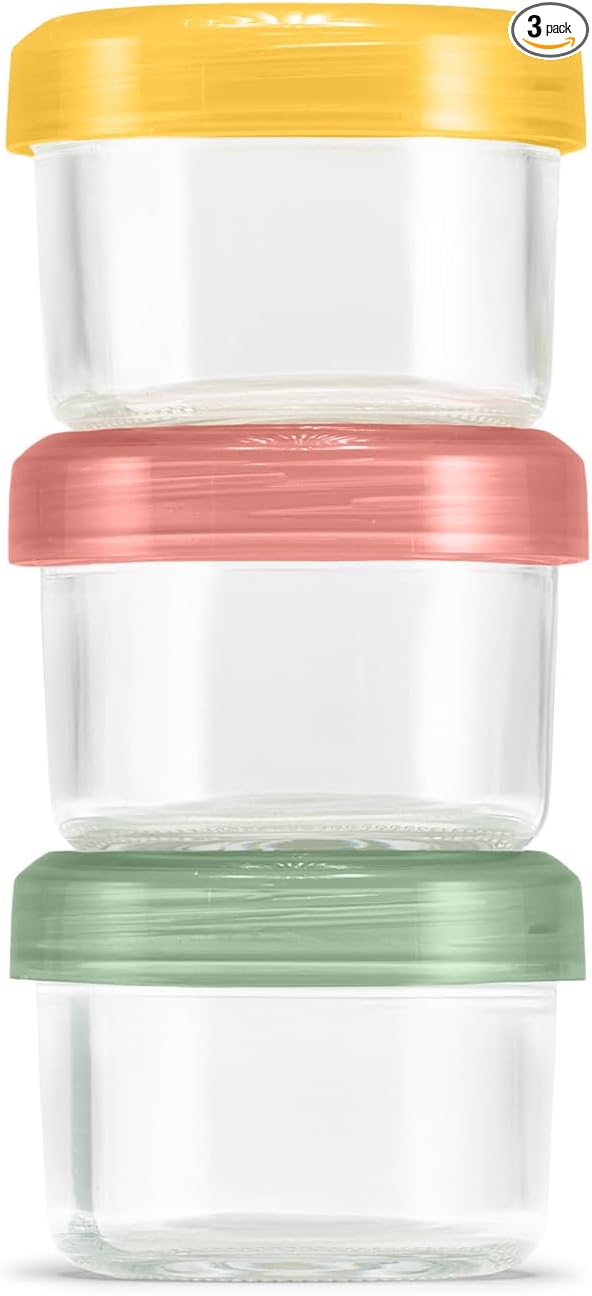 Ello Color Lock Glass Meal Prep Sets Leak-Proof Glass Food Storage Containers with Airtight BPA-Free Plastic Lids, Dishwasher, Microwave, and Freezer Safe by Ello