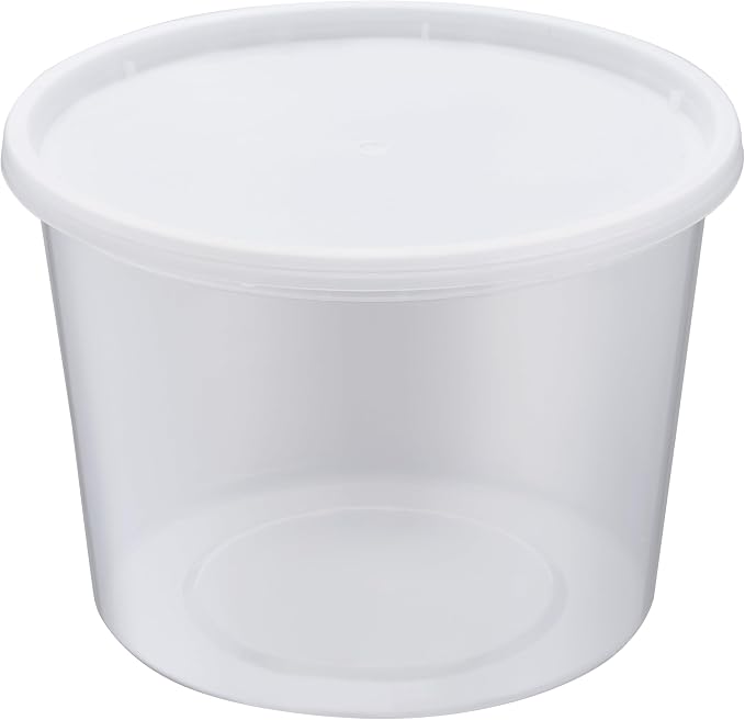 64oz [20 set] Heavy Duty Plastic Deli Container | BPA-Free Food Storage with Airtight Leak‑Proof Lids | Microwave, Freezer & Dishwasher Safe – Stackable, Bulk Reusable Soup & Meal Prep Tub - Image 2