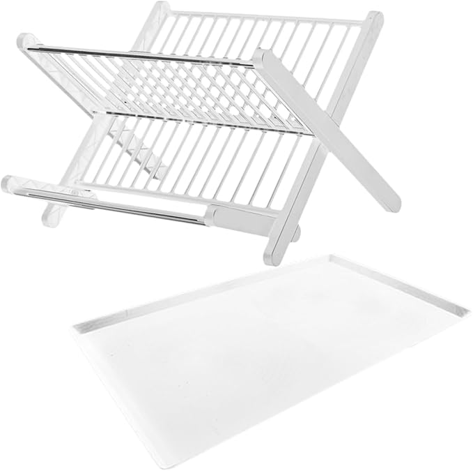 1set Folding Dish Drying Rack Drainboard Space-Saving Kitchen Organizer for Plates Bowls and Utensils Compact Design for Easy Storage Home and Restaurant by CIYODO
