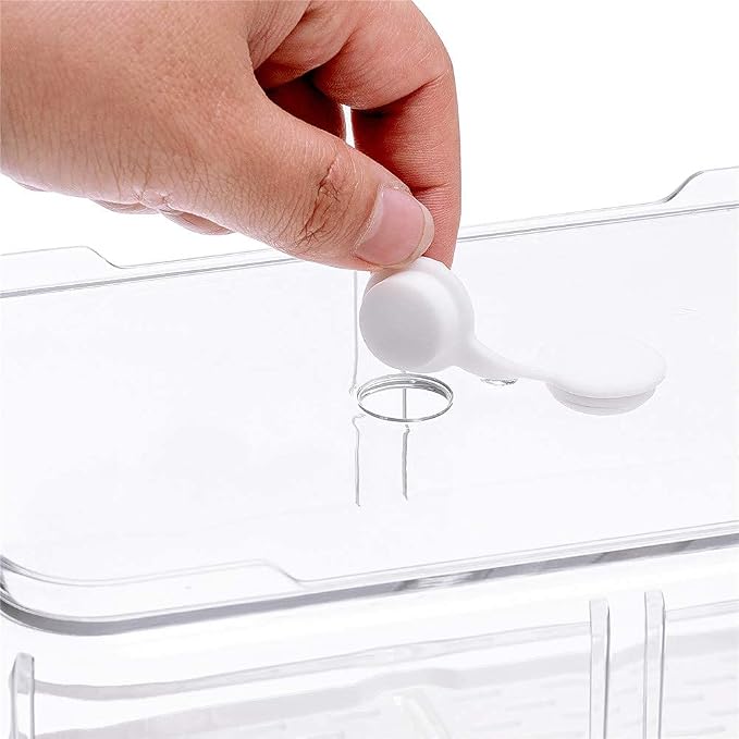 SANNO Vegetable Fruit Containers Fridge Food Storage Produce Saver Container Stackable Refrigerator Freezer Organizer Fresh Keeper Drawers Organizer set of 2 - Image 8