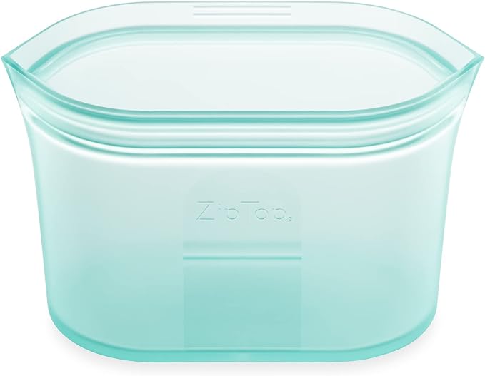 Zip Top Reusable Food Storage Bags | Small Dish [Teal] | Silicone Meal Prep Container | Microwave, Dishwasher and Freezer Safe | Made in the USA by ZipTop