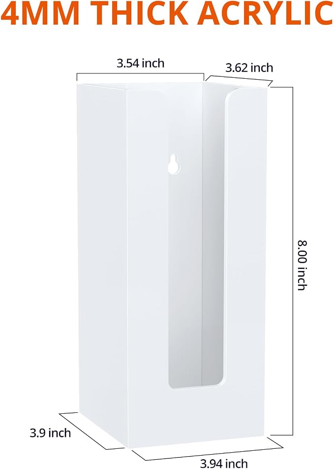 Richboom Acrylic Coffee Cup and Lid Storage Organizer Holder, 1 Compartment, White - Image 2