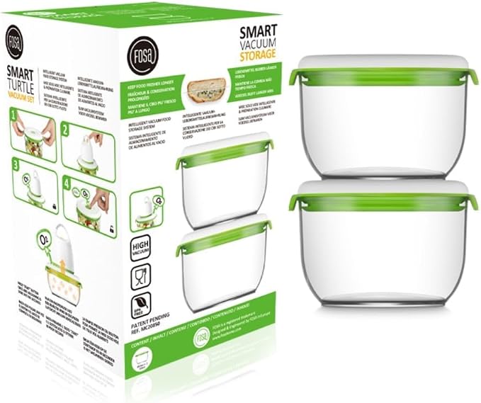 FOSA Vacuum Seal Food Storage System Reusable Medium Containers, 2 pack, 28oz size (Vacuum Pump not Included) - Image 3