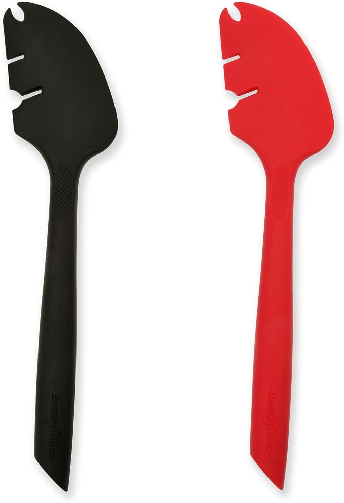 Silicone Spatula ONE Mixer Beater Scraper and Spatula Set, Cherry Red & Black - Image 3