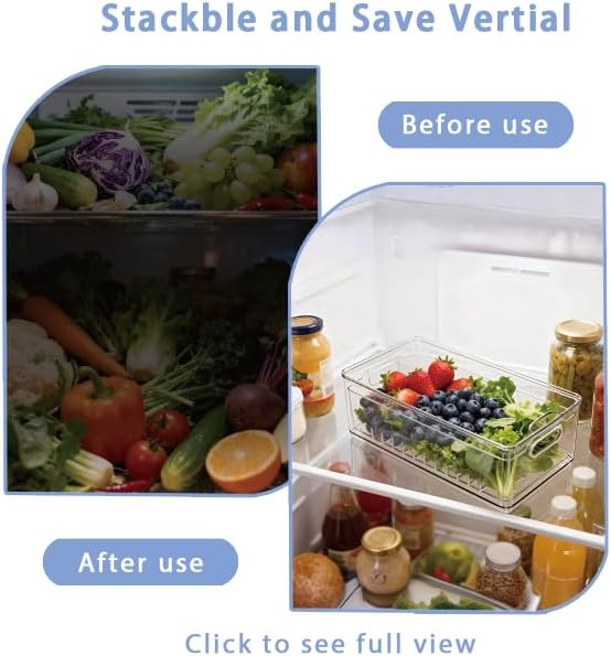 1 Pack Long Fridge Fruit Storage Box with Drain Lid | Long refrigerator Fruit Container with Drain Basket, ideal for large produce like grapes, berries & veggies - Image 3