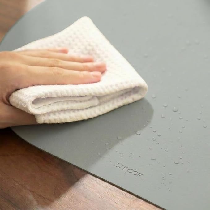 Mint Green Oval Silicone Placemats Set of 6 – Heat Resistant, Waterproof, Easy to Clean Non-Slip Modern Dining Table Mats – Premium Leather Textured Japandi Kitchen Decor - Image 5