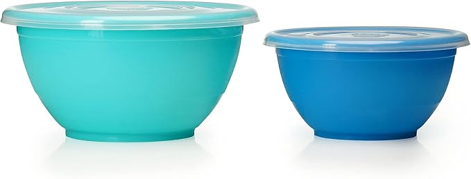 Stephanie Imports Made in USA 6-Piece Set of Prep & Store Plastic Bowls with Clear Lids (BPA-Free and Dishwasher Safe) - Blue, Teal and Green - Image 3