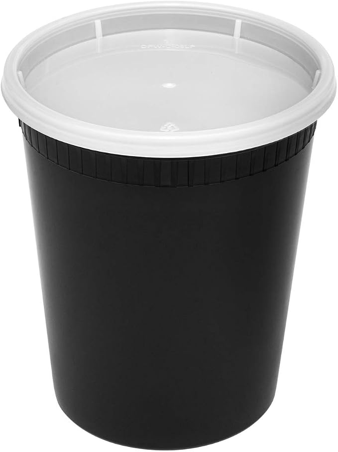 Karat [32oz - 240 ct Black PP Injection Molded Round Deli Containers with Lids (FP-IMDC32-PPB) - Image 6
