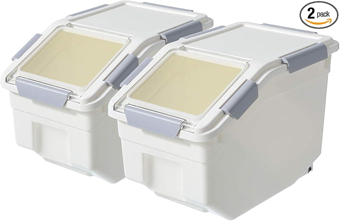 CITY BABY 2 Pack Airtight Flour Storage Container With Scoop,Dry Food, Sugar, Baking Supplies,Rice Container Set -BPA Free- Pet Food Storage Container,Dog Cat Birds Food Bin(13LB) by CITY+BABY