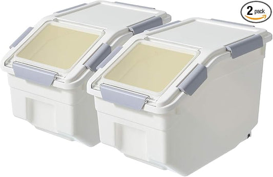CITY BABY 2 Pack Airtight Flour Storage Container With Scoop,Dry Food, Sugar, Baking Supplies,Rice Container Set -BPA Free- Pet Food Storage Container,Dog Cat Birds Food Bin(13LB) by CITY+BABY