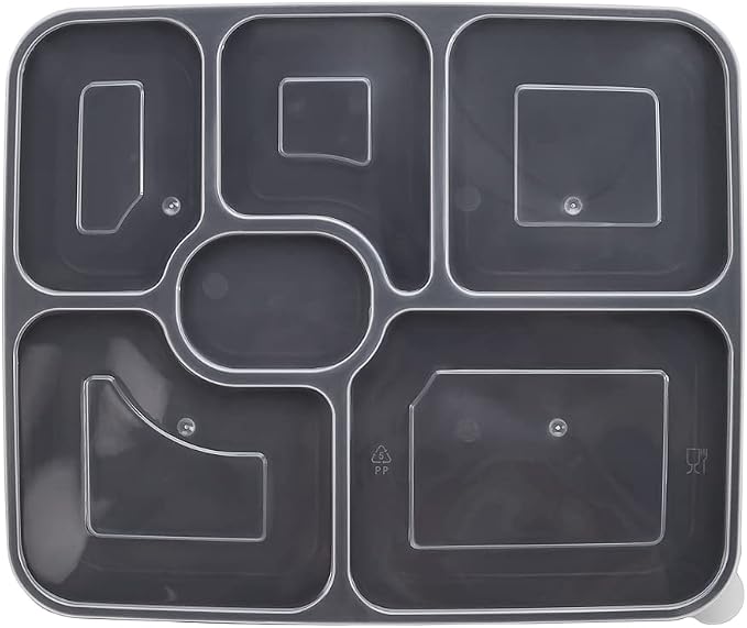 Restaurantware Asporto 53 Ounce Food Containers 100 Microwavable Take Out Food Containers - Clear Plastic Lids Included WIth 6 Compartments Black Plastic Catering Food Containers Disposable - Image 15