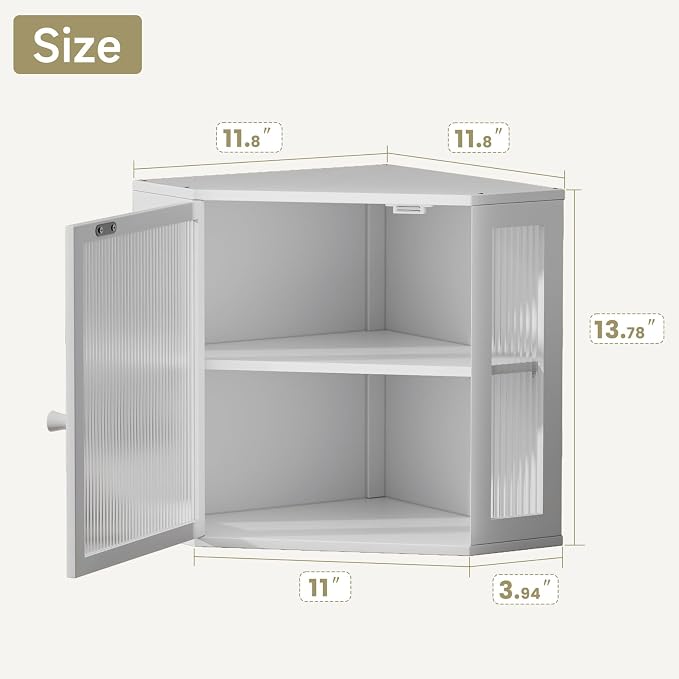 Corner Bread Box for Kitchen Countertop,Bread Storage Bin (White, Medium) | Double Layer Large Capacity Bamboo Bread Container with Acrylic Door,Height Adjustable - Image 2