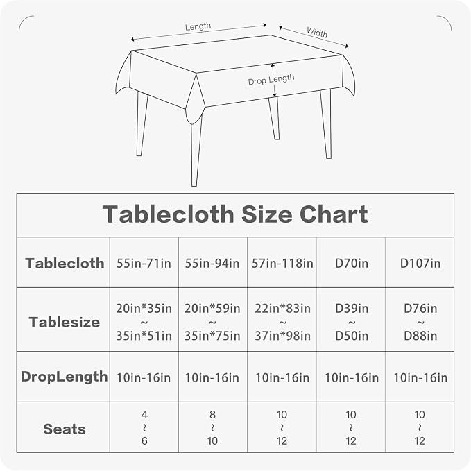 BALCONY & FALCON Rectangle Table Cloth Waterproof Brown 107" | Round Washable Wrinkle Resistant Table Cloth Linen Fabric Tablecloths for Dining Party Kitchen Wedding and Outdoor Use - Image 5