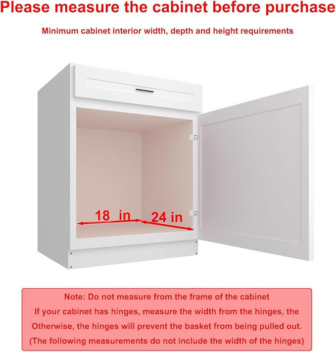 Pull Out Cabinet Organizer, Heavy-Duty Metal Sliding Drawer Shelf for Kitchen Cabinets, Chrome, Doesn't Include Door Fittings (17 * 21 IN) - Image 3