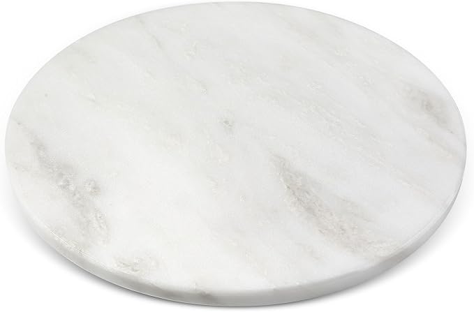 16'' Marble Lazy Susan for Kitchen Counter, White Marble Turntable for Dinning, Lazy Susans Organizer for Cabinet, Serving Rotation Spinning Tabletop Organizer Swiveling, Spice Rack Storage by Koville