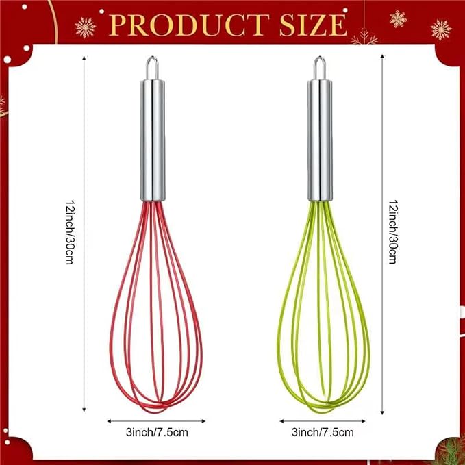 FoldTier 48 Sets 12 Inch Whisks Bulk DIY Fillable Whisk Gifts Colored Silicone Whisks for Cooking Heat Resistant Egg Beaters for Candy Holder Party Favors - Image 2
