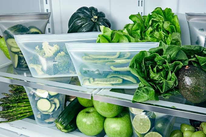 Zip Top Reusable Food Storage Bags | Medium Dish [Gray] | Silicone Meal Prep Container | Microwave, Dishwasher and Freezer Safe | Made in the USA - Image 7