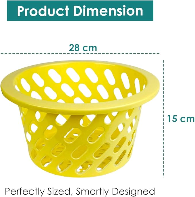 Go Hooked Plastic Storage Net Basket with Zip Closure – Multipurpose Mesh Organizer for Fruits, Vegetables, Essentials – Durable, Lightweight & Breathable Design for Home & Pantry Use (Yellow) - Image 4