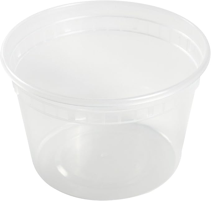 AmerCare 16 Ounce Clear Deli Container with Lid Combo, Case of 240 - Image 2