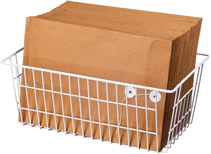SANNO Freezer Baskets, Pantrty Storage Bins, Farmhouse Metal Wire Organizer for Kitchen Pantry Organizer 14"x11"x6" - Image 5