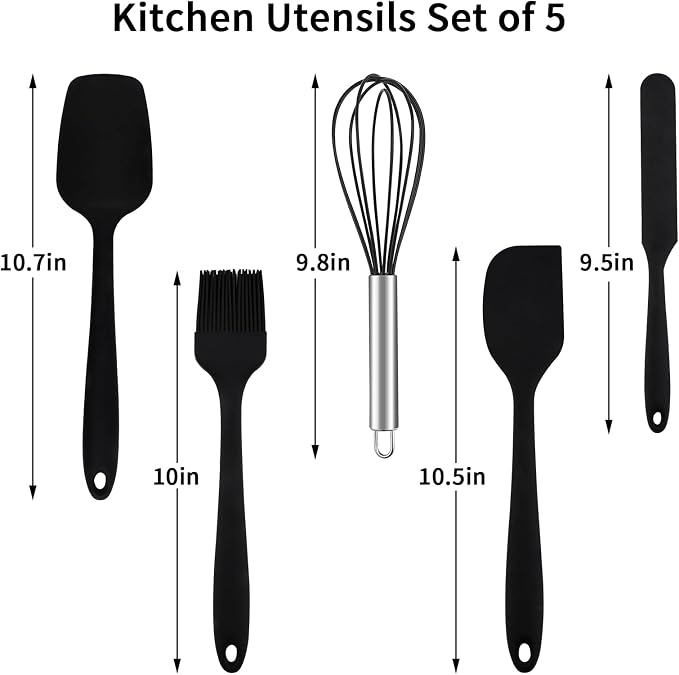 Stainless Steel Mixing Bowls: Metal Mixing Bowl Set with Lids and Handles Non-slip Silicone Bottom Nesting Bowls for Kitchen Set of 3 - Black - Image 6
