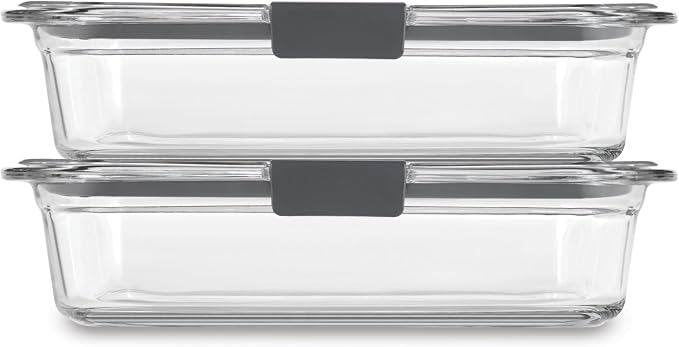 Rubbermaid Brilliance Glass Food Storage Containers, 8 Cup, Set of 2, BPA-Free, Leak-Proof, Clear - Image 6