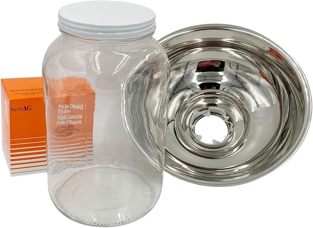 SS Strainers (Medium Strainer with Glass Jar Combo, 1 Gallon Jar Combo) - Image 2