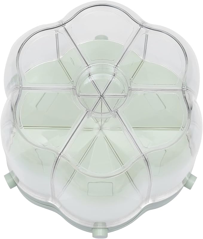 360° Rotating Grain Dispenser With 6 Grids, 13.2lbs Large Capacity Grain Dispenser Rotating Kitchen Storage Containers With Sealed Lid For Peanut Barley Millet And Cereal (Matcha green, 17.6 lbs) - Image 8