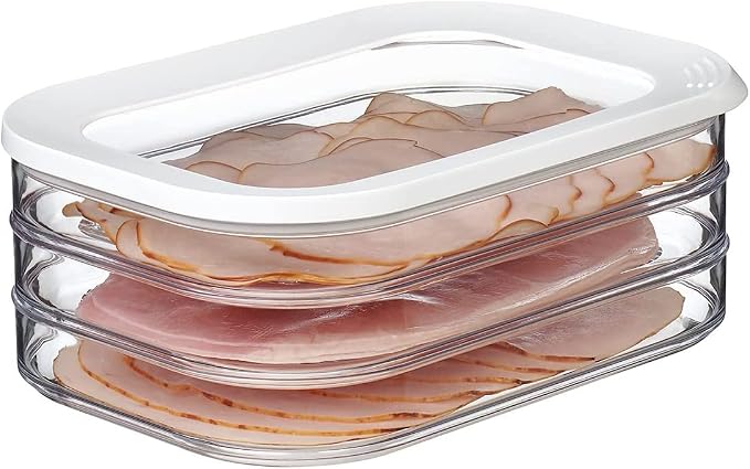 Mepal Cheese and Sausage Container Set Meat and Cheese White - Modula Storage Container Set with Lid - Food Storage Container with Anti-Condensation Insert - Airtight & Dishwasher Safe - Image 2