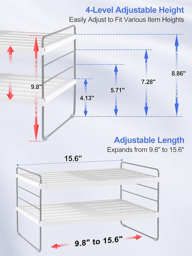 Cirhy Expandable Foil and Plastic Wrap Organizer, 3-Tier, 9.8-15.6 in | Adjustable Pantry Organizers and Storage, for Tin Foil, Ziplock Box & Saran Wrap, Cabinet or Countertop Organization - Image 2