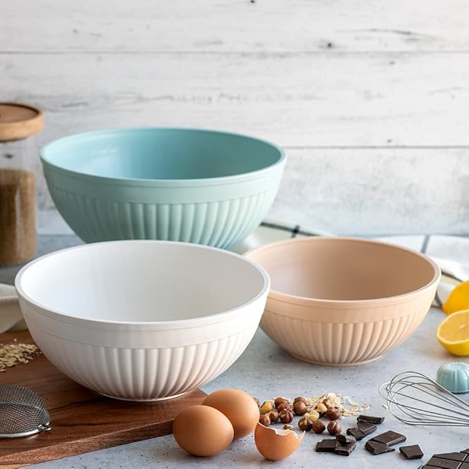 Nordic Ware Prep and Serve Mixing Bowls Set, 3-Piece, Earth-Tones - Image 5