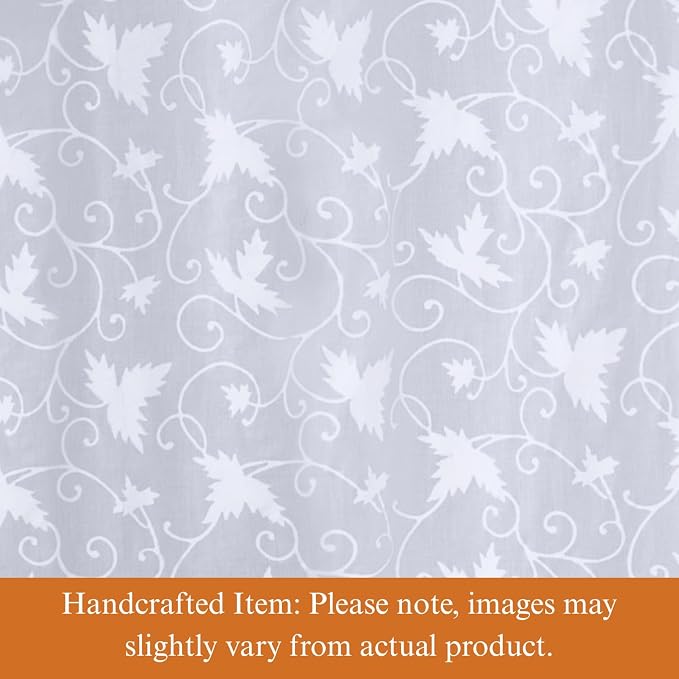 100% White Cotton Dinner Napkins, Set of 6, Hand Printed Ivy Lace Design, Fair Trade, Washable Cloth Napkins for Parties & Cocktails 20x20 in - Image 2