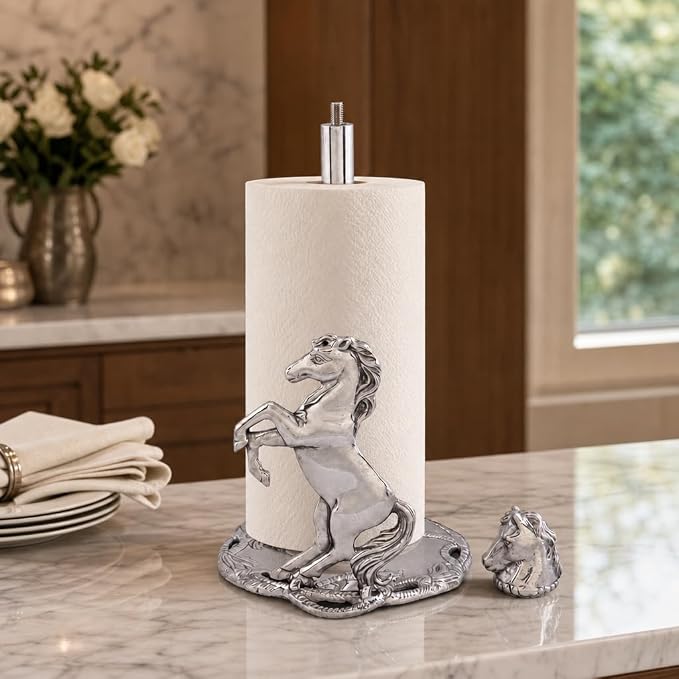 Arthur Court Horse Paper Towel Holder - Decorative Aluminum Equestrian Kitchen Accessory - 14.5 Inch Tall - Image 4