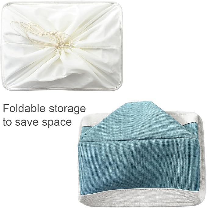 Storage Bin for Shelves - Extra Jumbo 3 Pack 20.5L×15.7W×13.8H Storage Basket for Organizing, Fabrin Storage cubes with Drawstring Cover for Living Room Bedroom Decor Closet（White & Green - Image 7