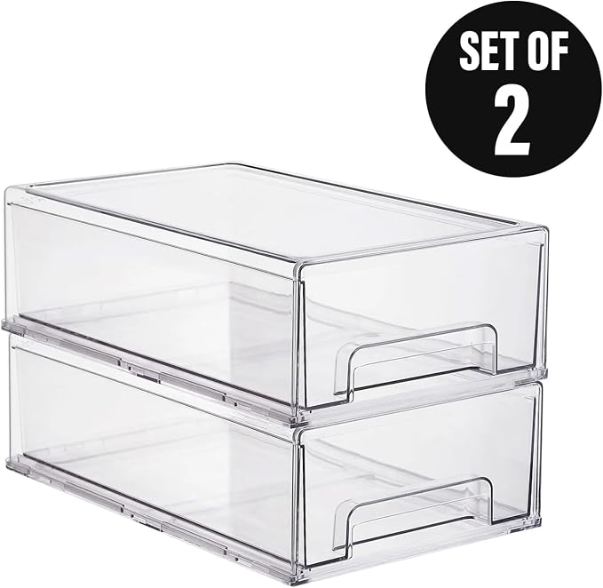 ShelfShaper Clear Plastic Storage Drawer Organizer Bins, Perfect for Kitchen Organization or Pantry Organization and Storage, Fridge Drawer Organizer Bins, Pantry Storage and Organization Bins - Image 7